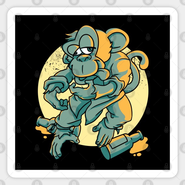 Drunken Monkey Sticker by Son Dela Cruz